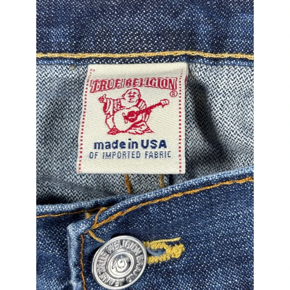True Religion Bobby Mens Straight Leg Jeans Blue Medium‎ Wash 35x28 (READ)